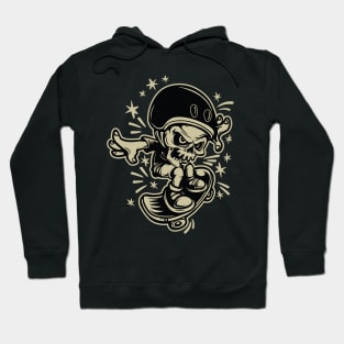 Helmeted skull skateboard Design Hoodie